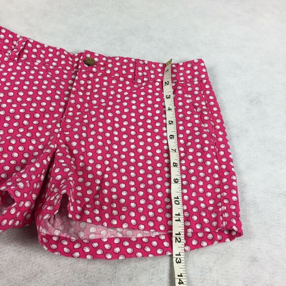 Old Navy 3" Chino Shorts 8 Seashell Print Dark Pink White Casual Khaki Beach M - Picture 8 of 10